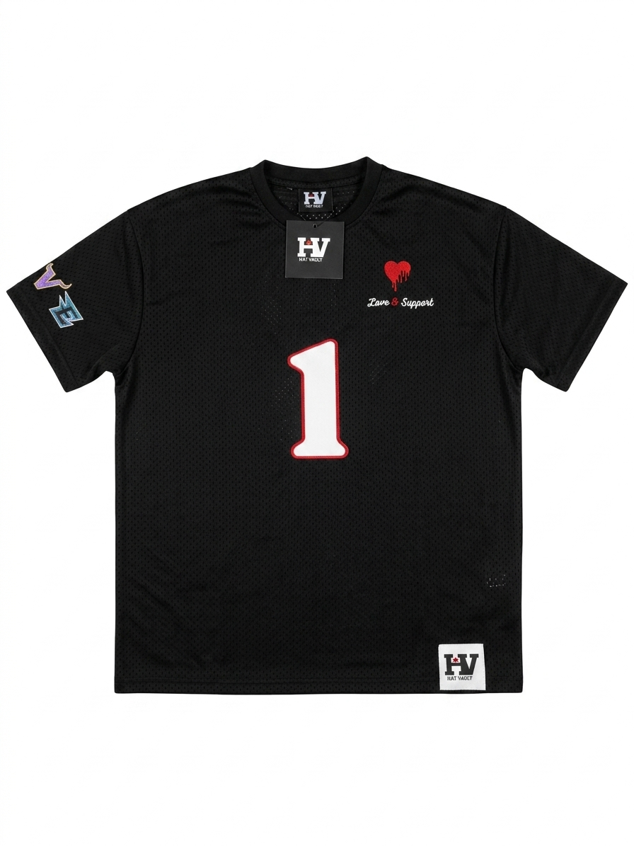 “Love & Support Embroidery Jersey” (Black)