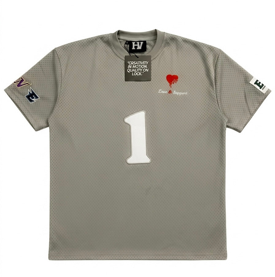 “Love & Support Embroidery Jersey” (Grey)