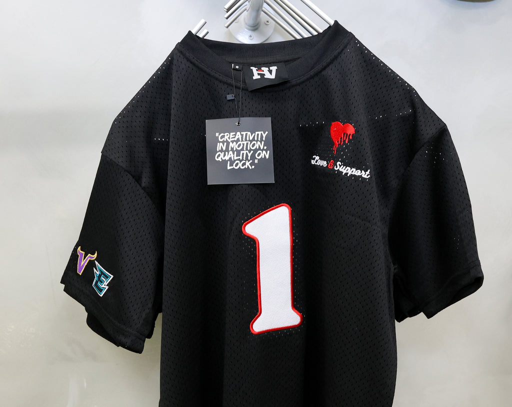 “Love & Support Embroidery Jersey” (Black)