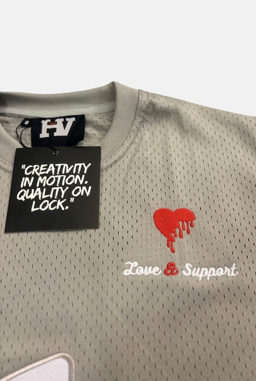 “Love & Support Embroidery Jersey” (Grey)